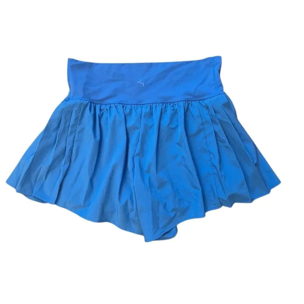 JoyLab Crossover High Waisted Athletic Running Skort Shorts Blue Large